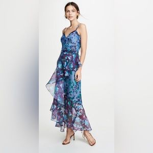 Marchesa Notte Floral Print high/Lo NWOT Length fit TTS SZ 10 Gorgeous!